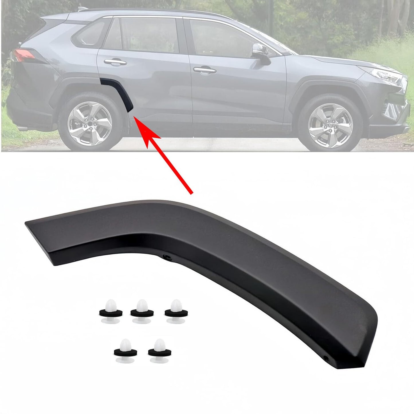 For 2019-2024 Toyota Rav4 Right Rear Door Flare Arch Trim Molding Passenger H
