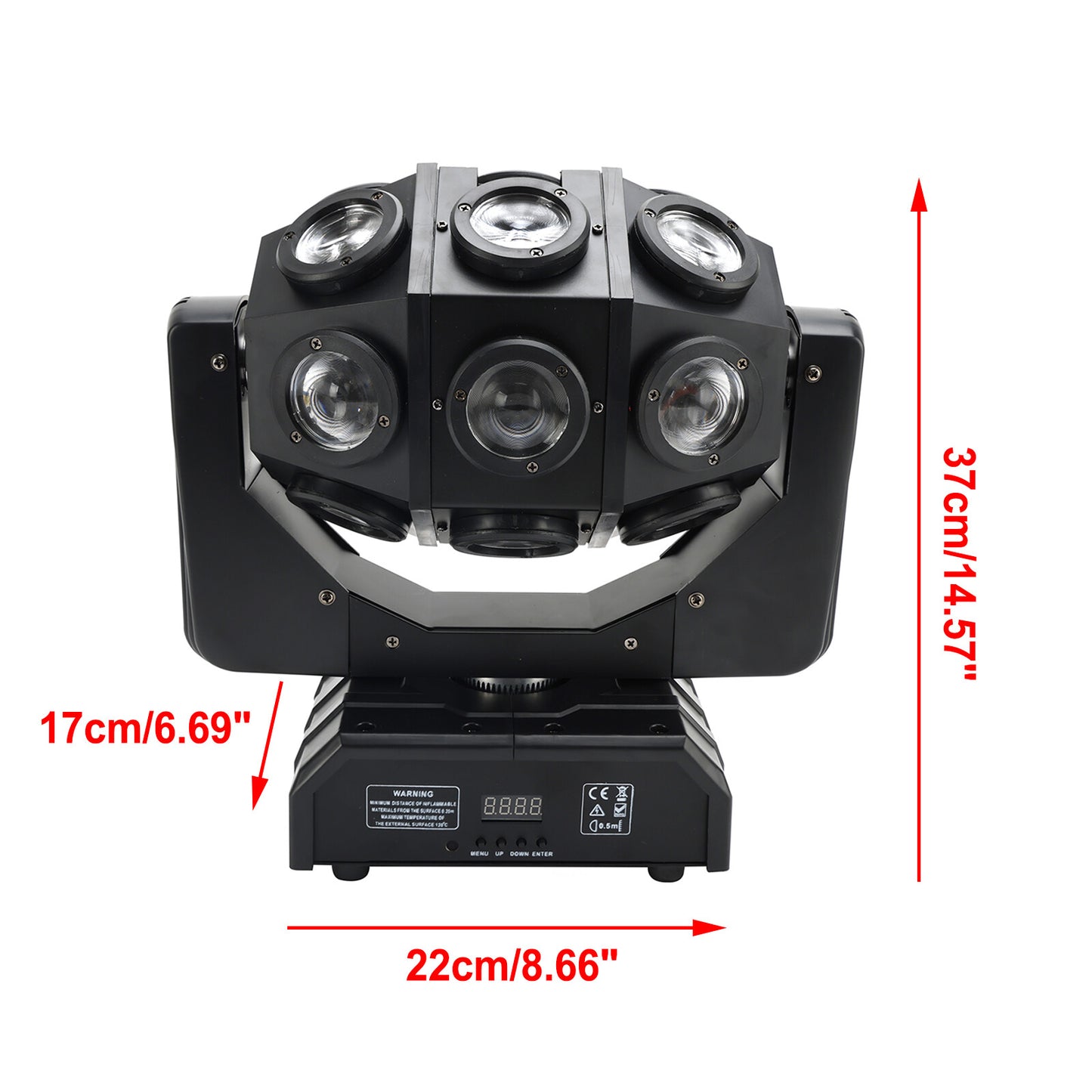 180W Moving Head 18 LED Rotating Beam DMX Stage Light RGBW DJ Disco Party Club