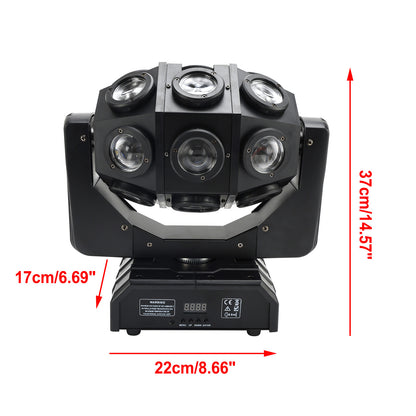 180W Moving Head 18 LED Rotating Beam DMX Stage Light RGBW DJ Disco Party Club