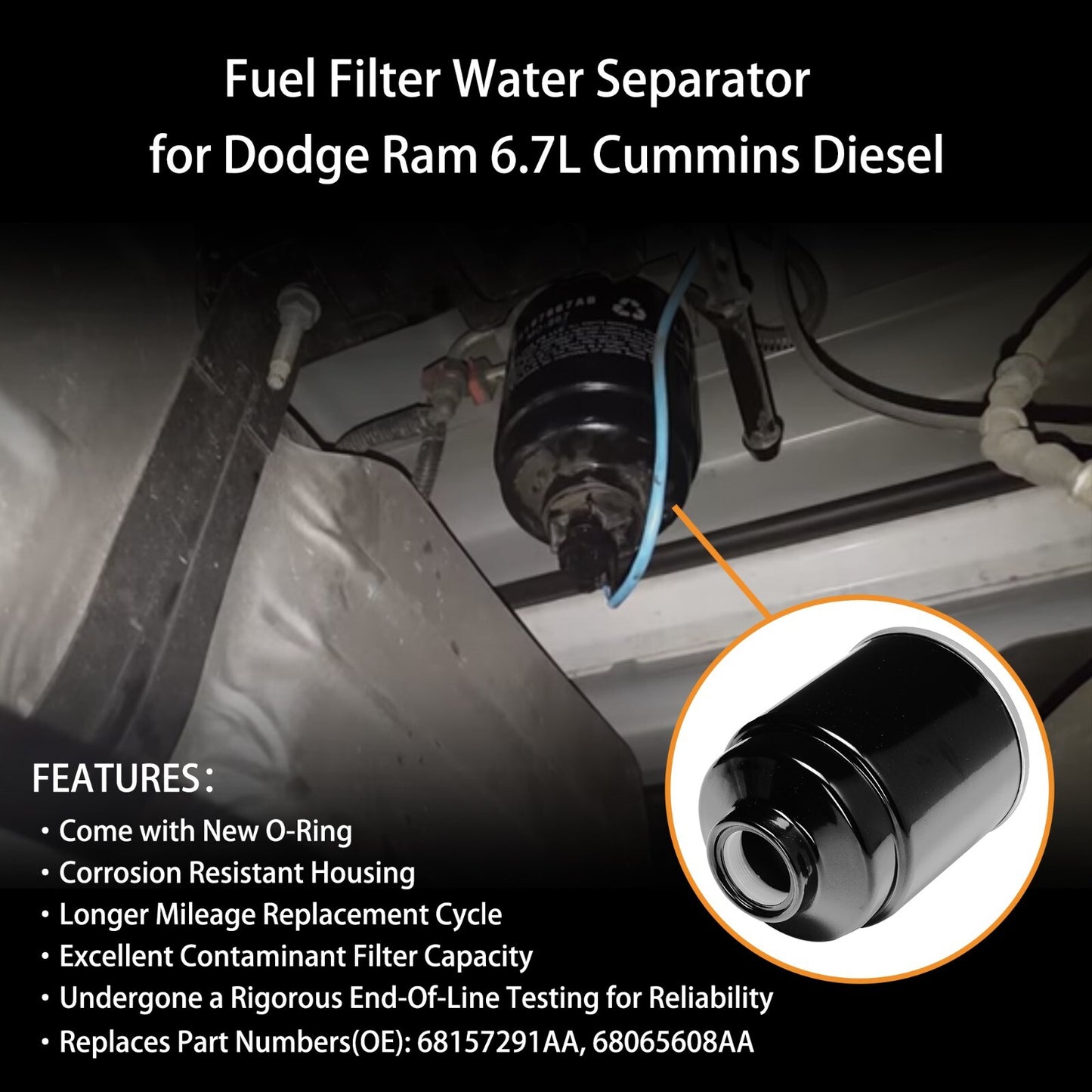 Fuel Filter 6.7L Cummins Diesel Kit for 2013-2018 Dodge Ram 2500 3500 4500 5500