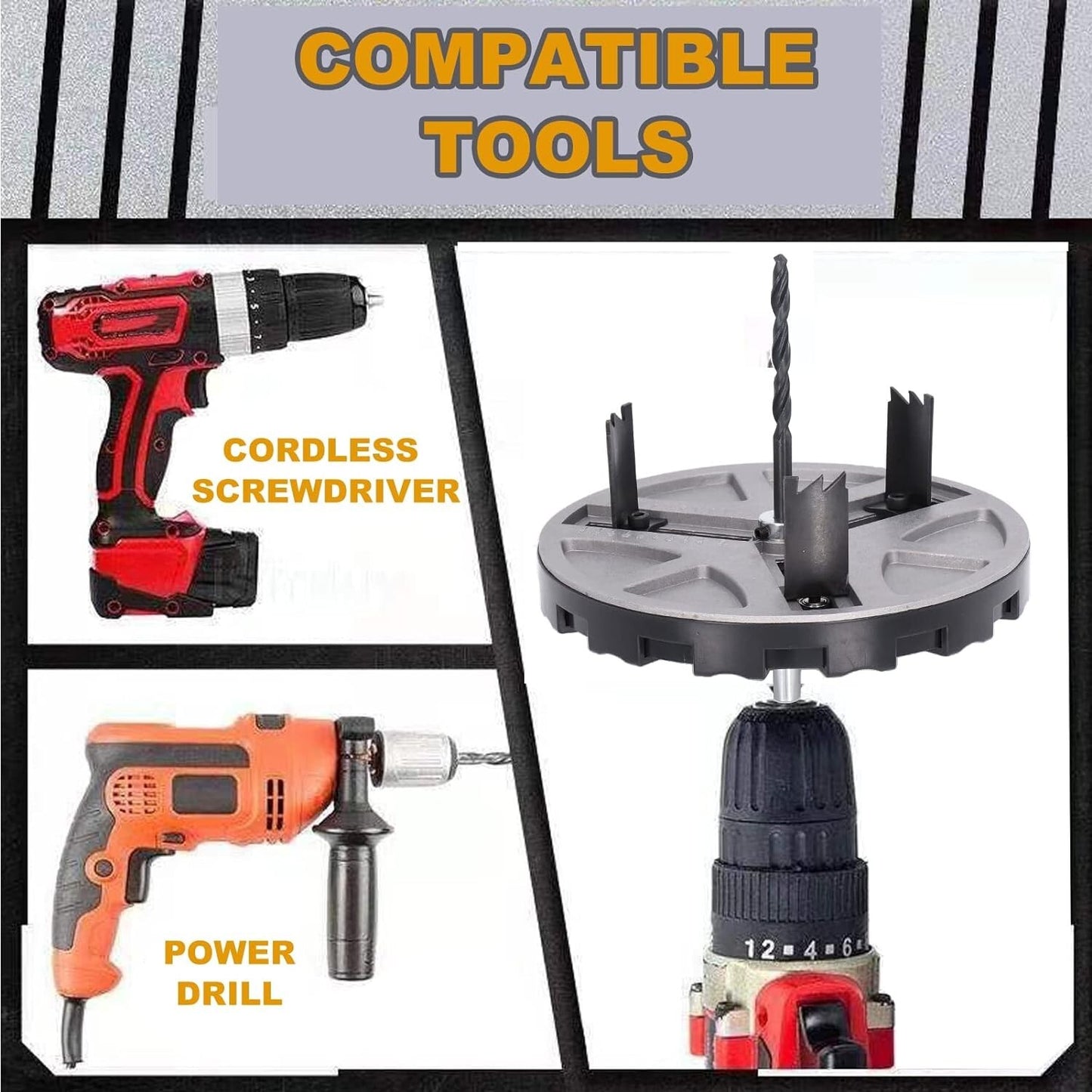 Adjustable Punching Saw Circle Round Hole Cutter Wood Drywall Drill Bit Saw Tool