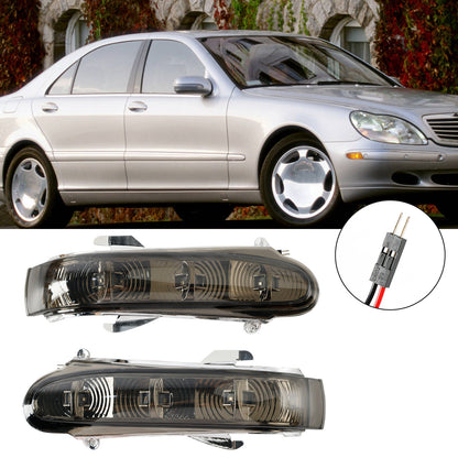 Pair Side Mirror LED Turn Signal Light For Benz S W220 CL W215 1999-2003 Gray 01