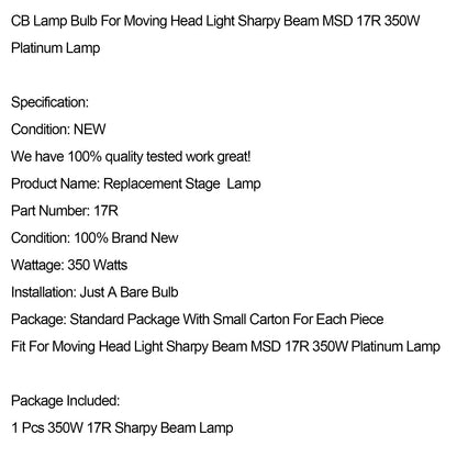 350W 17R Lamp Sharpy Beam Moving Head Replacement Bulb Stage Show Lighting