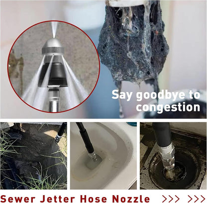 Sewer Cleaning Tool High-pressure Nozzle 5000psi Pipe Cleaner 1/4 Inch Connector