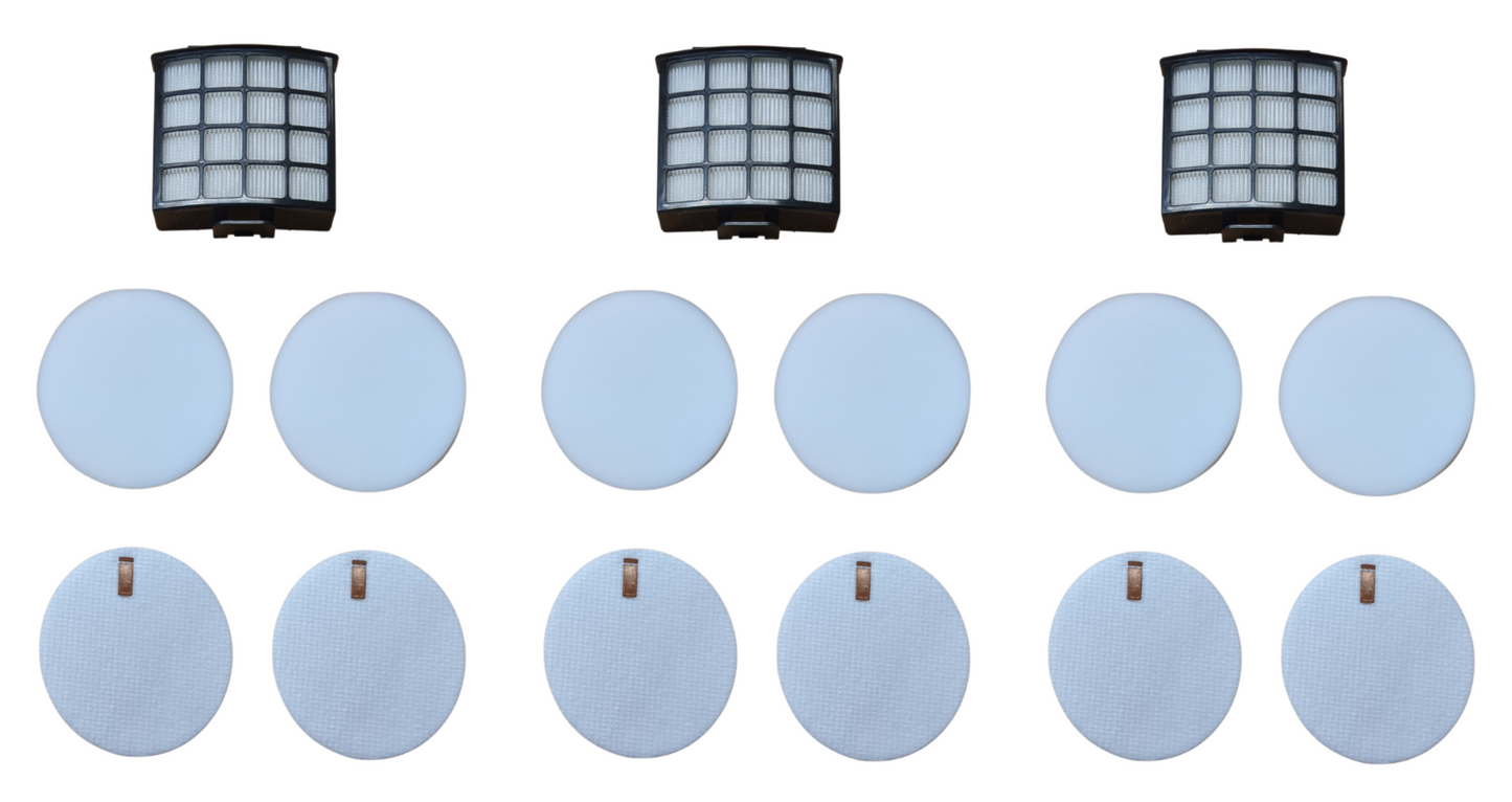 Solid Spare 3 EFP HEPA, Foam & Felt Filter Kits for Shark XFFKAZ2000, XHFAZ2000