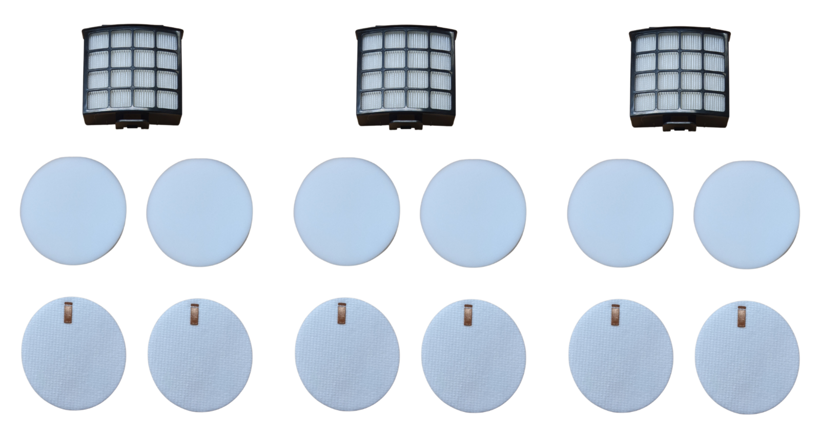 Solid Spare 3 EFP HEPA, Foam & Felt Filter Kits for Shark XFFKAZ2000, XHFAZ2000