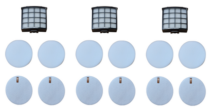 Solid Spare 3 EFP HEPA, Foam & Felt Filter Kits for Shark XFFKAZ2000, XHFAZ2000