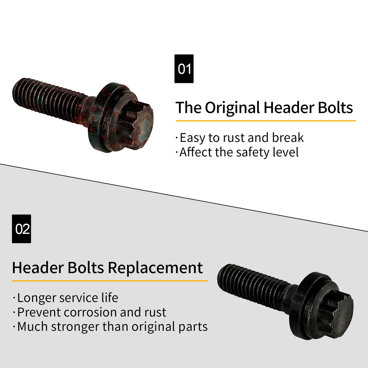 8*1.25 Intake Manifold Bolt For 3/8" Flanges Chevy Gen III/LS w/4.8 5.3 6.0 6.2L