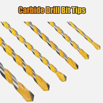 6PCS Professional Masonry Concrete Drill Bit Set 1/4 Inch Hex Shank Carbide Tips