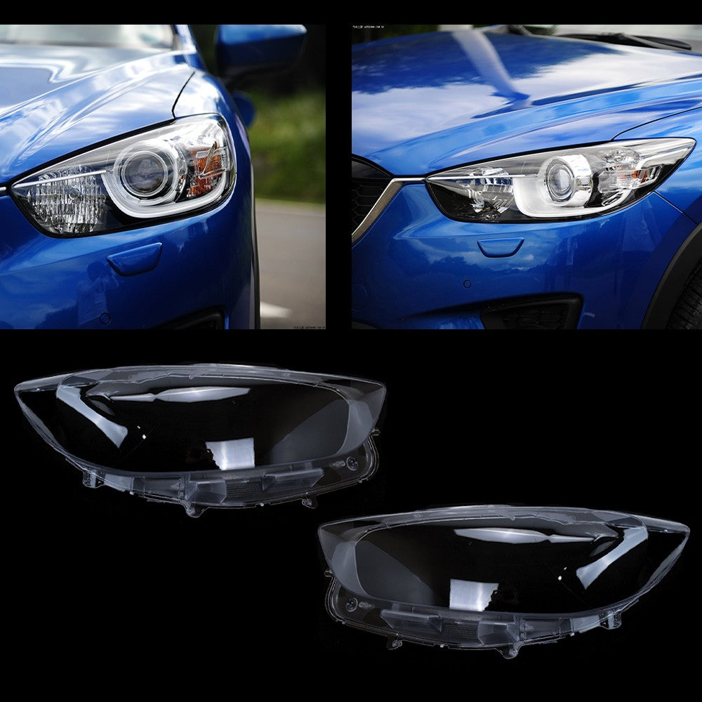 For Mazda CX-5 2013-2015 2Pc Car Front Left Right Headlight Lens Cover PC Clear