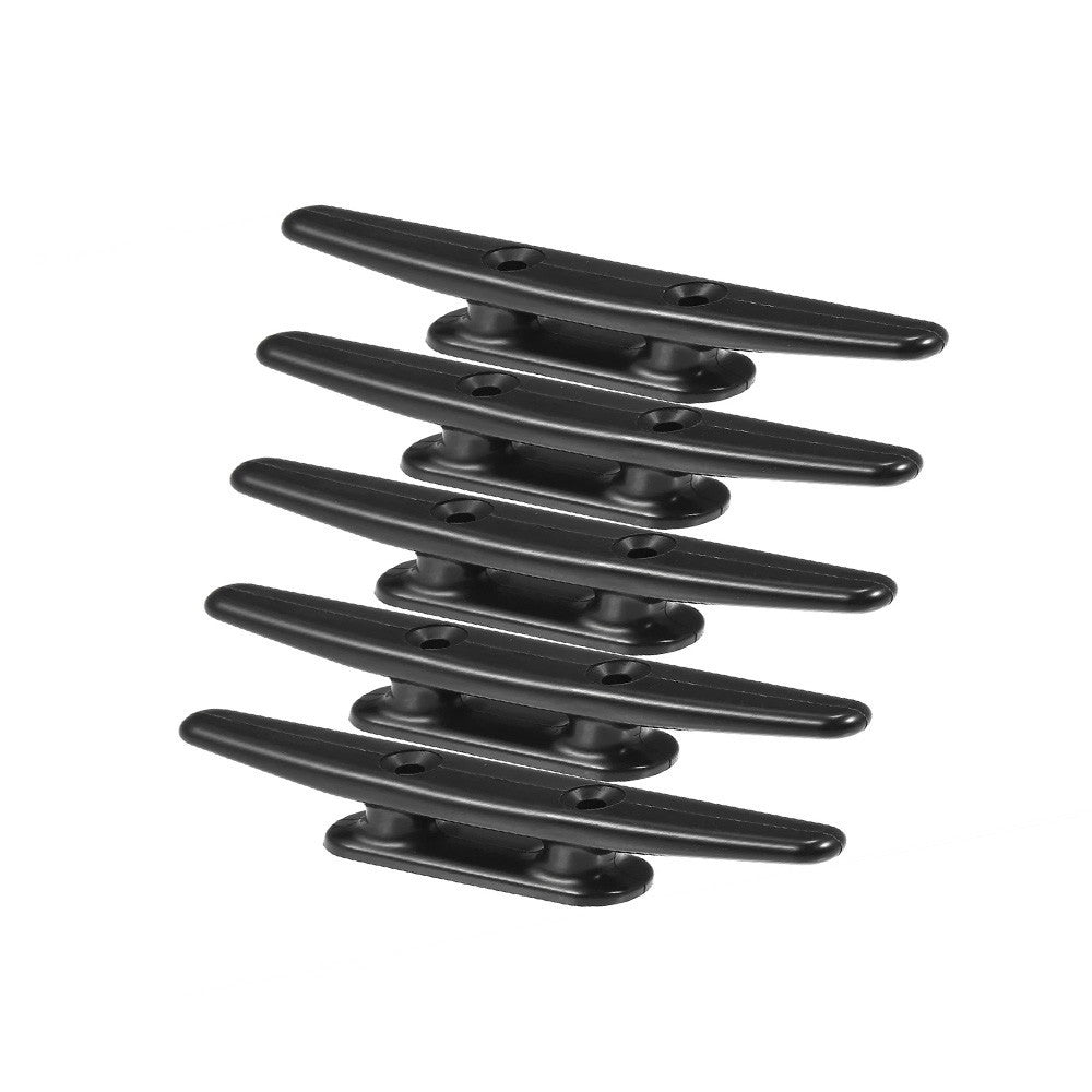 Universal 152mm 6'' Boat Cleat Rope Cleat Boat Dock Cleats Black Pack of 5