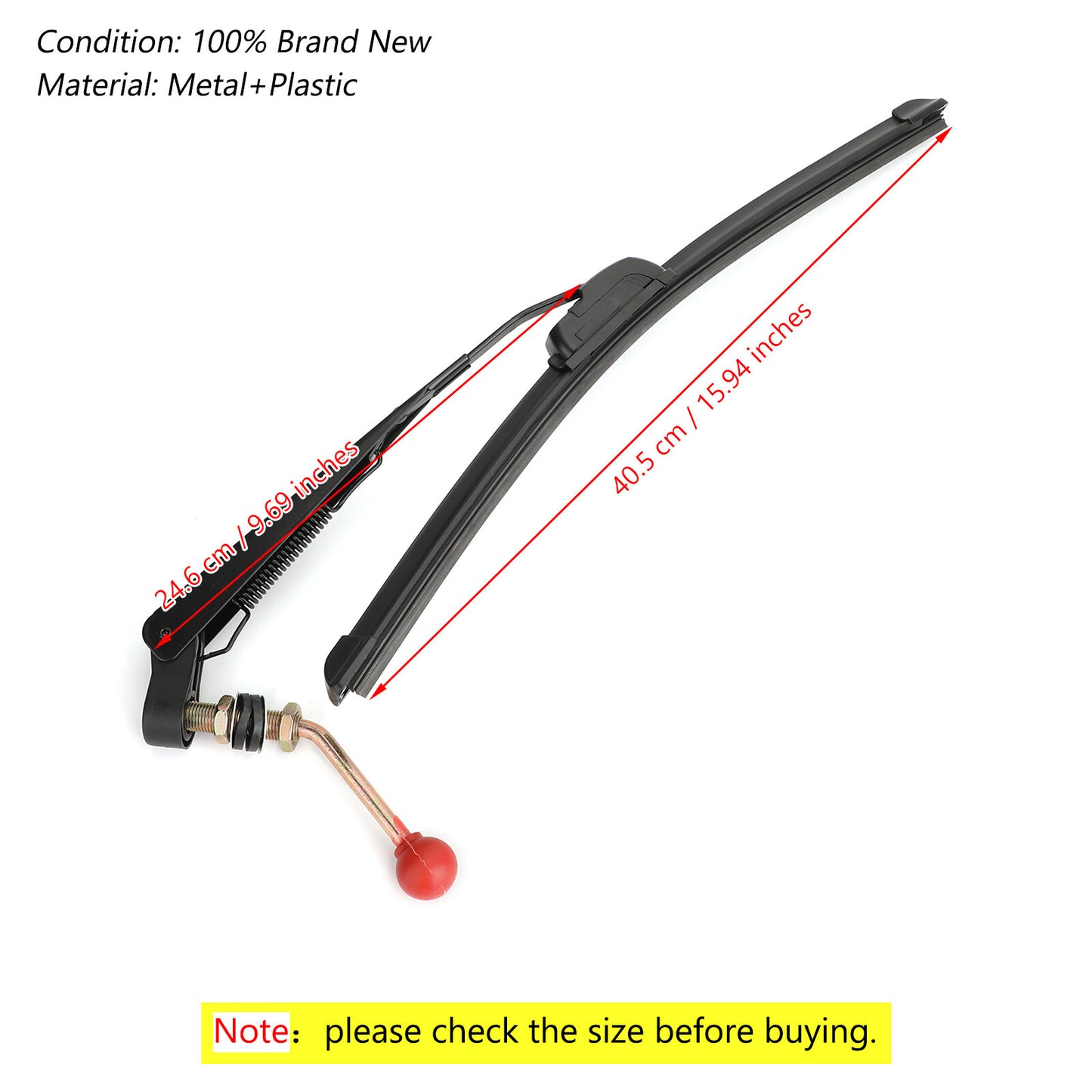 UTV Hand Operated Windshield Wiper Rubber Blade for Can am Polaris Ranger P1 NEW