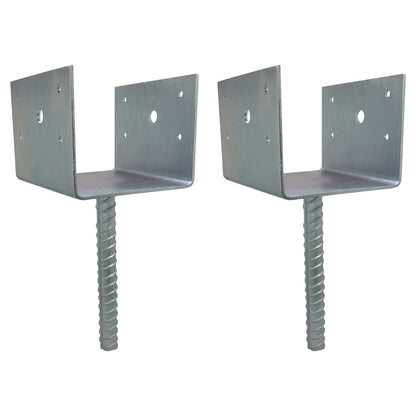 U Shaped 6x6 Deck Post Concrete Anchor Spike Fence Base, Zinc Plated (2)