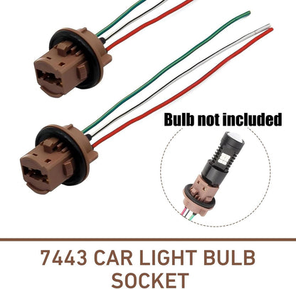 Universal Pigtail Wire Female Socket 7443 Two Harness Front Turn Signal Lamp