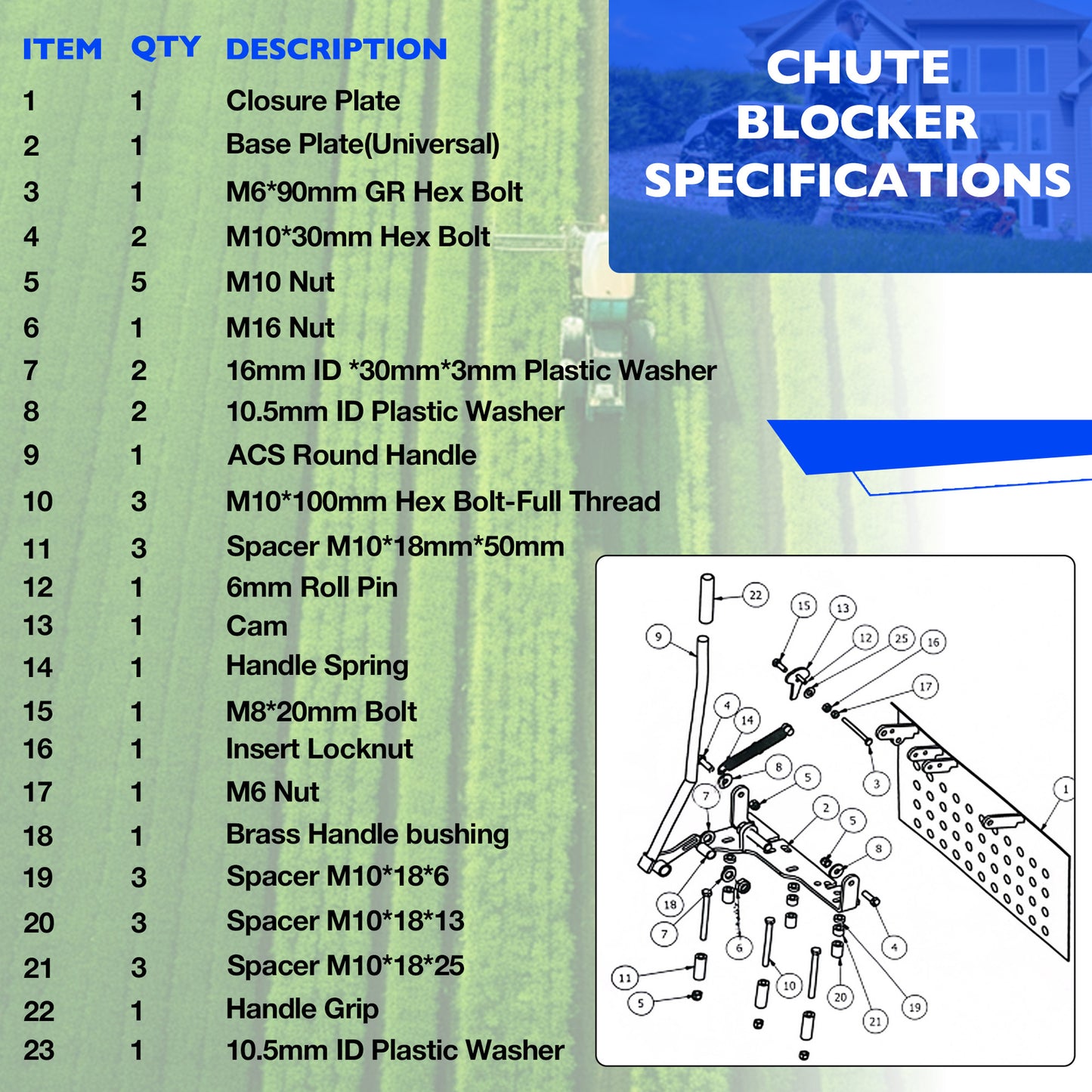 088-6003-00 Advanced Chute Blocker System Fits Most ZT Toro Mowers ACS6000ULS