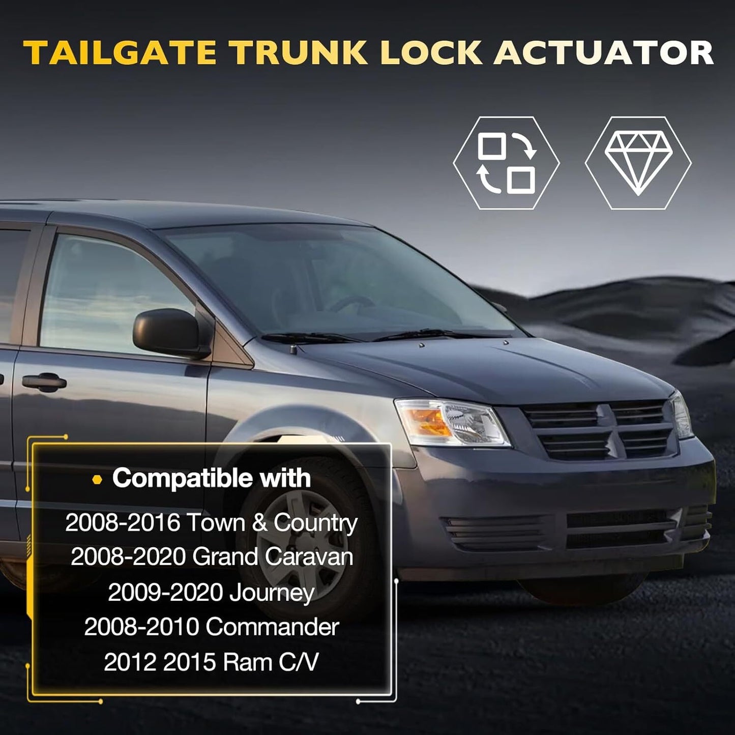 Rear Trunk Tailgate Lock Actuator For 08-20 Dodge Town & Country Journey Ram C/V