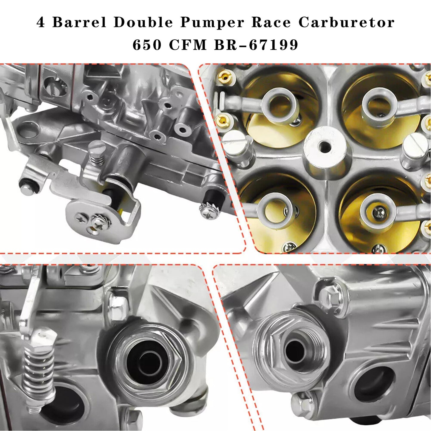 4 Barrel Double Pumper Race Carburetor 650 CFM BR-67199