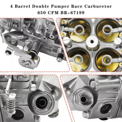 4 Barrel Double Pumper Race Carburetor 650 CFM BR-67199