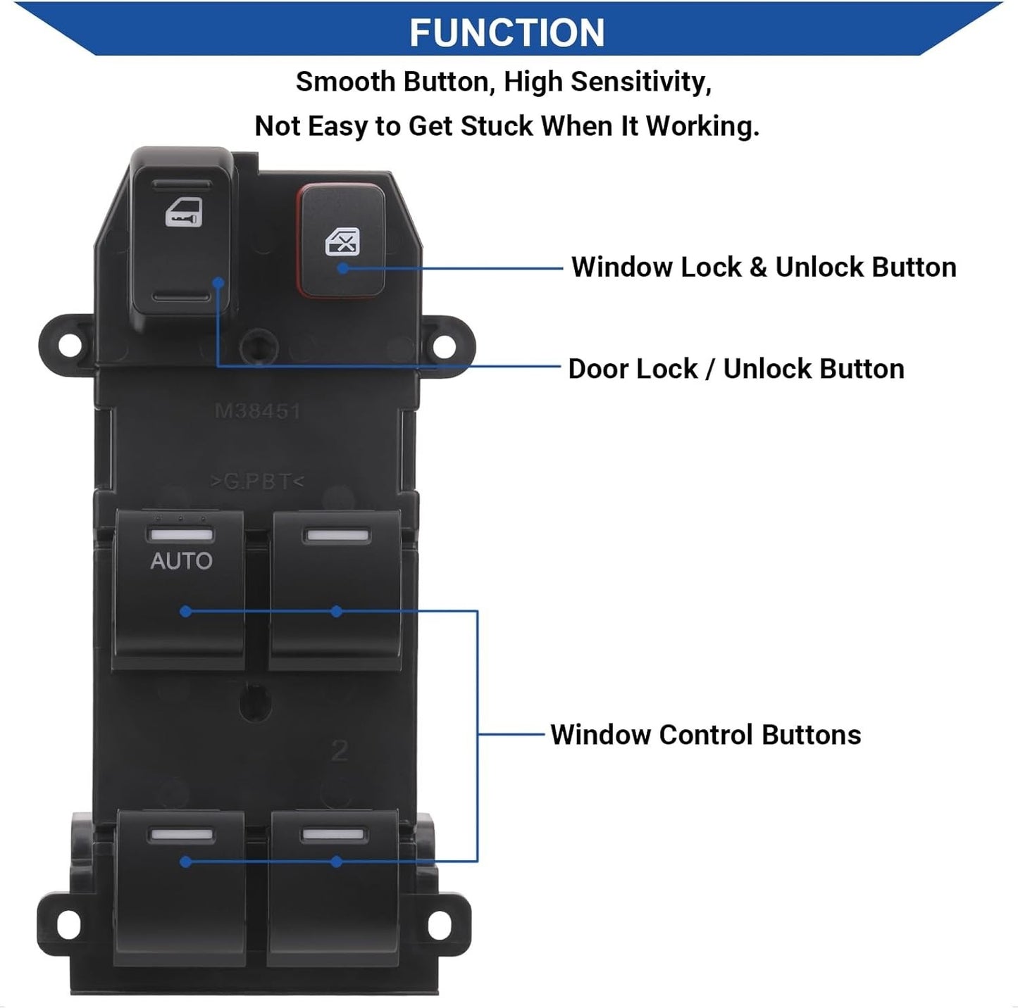 Power Window Master Control Switch For 2007-2011 Honda CR-V CRV 35750-SWA-K01
