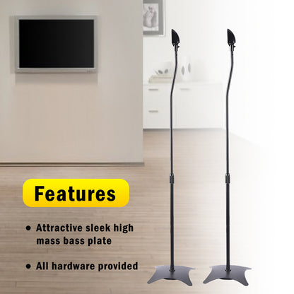 Universal Surround Sound Adjustable Height Speaker Stands Set Of 4 Speaker