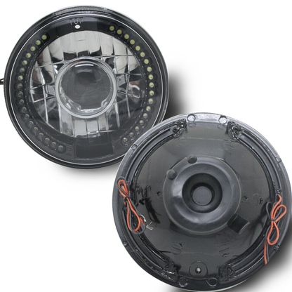 2Pcs 7" inch Round LED Headlights White Halo For Mazda Miata MX-5 MX5 1990-1997
