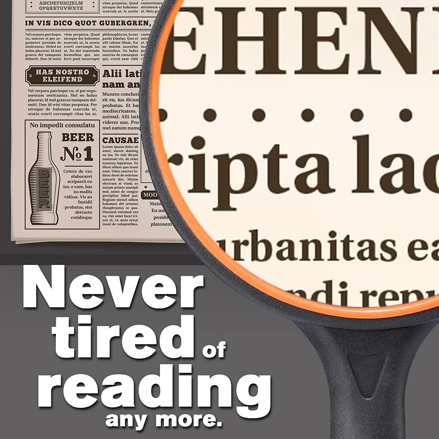 3 Pack Magnifying Glass 10X Handheld Reading Magnifier 50MM For Seniors and Kids