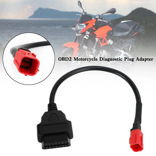 Solid Spare OBD2 Motorcycle Cable For Honda 6 Pin Plug Diagnostic Cable to 16 pin Adapter