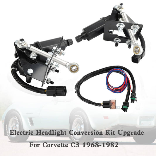 Solid Spare Electric Headlight Conversion Kit Upgrade For Corvette C3 1968-1982 #8