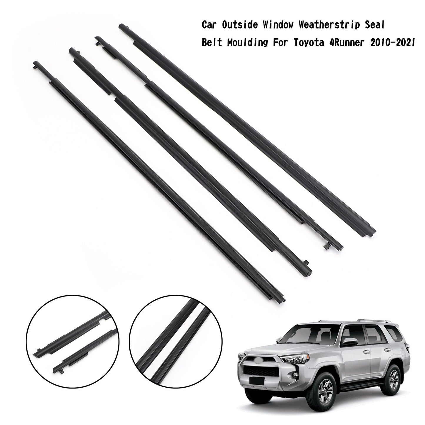 Car Outside Window Weatherstrip Seal Belt Moulding For Toyota 4Runner 2010-21