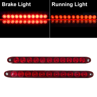 Solid Spare 4PCS 16" Red Truck Trailer Light Bar 11 LED Stop Turn Tail Brake Lights Strip