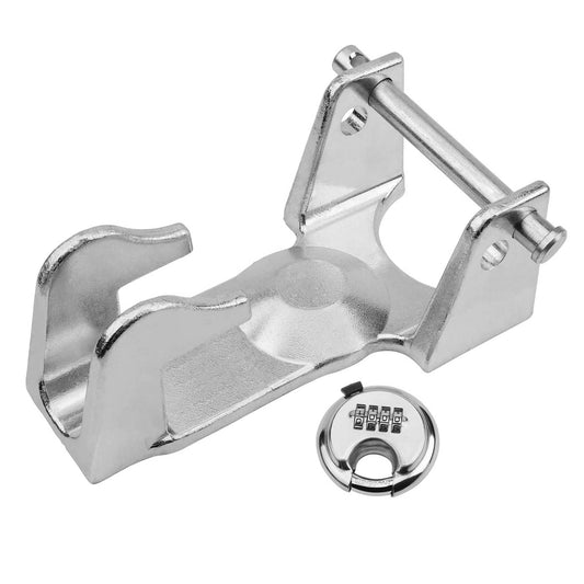 Solid Spare Gooseneck Trailer Lock Silver w/ key lock for RVs Livestock Haulers Trailers