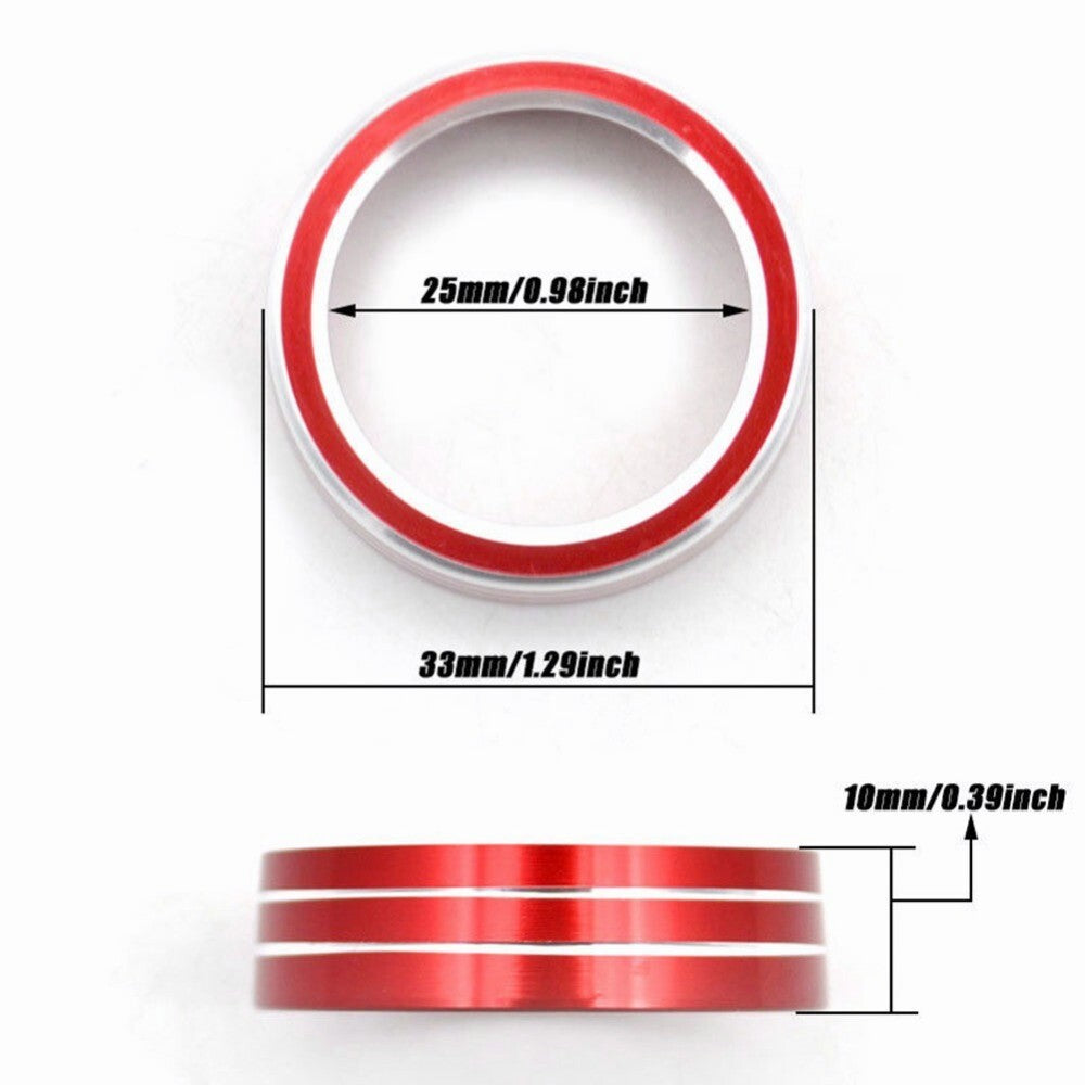 Red Aluminum Center Console AC Switch Ring Cover Trim For Honda Civic 2016-2021
