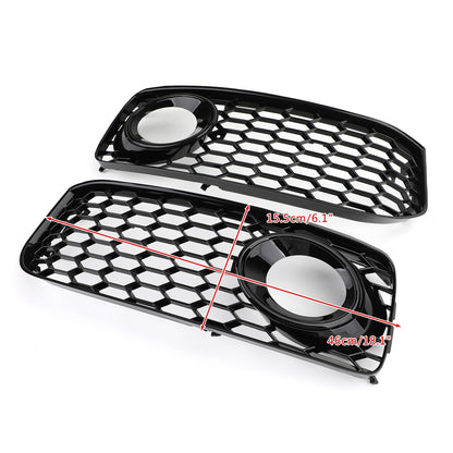 2pcs Fog Light Grill Grille Black Trim For Audi A5 S-Line S5 B8 RS5 2008-2012