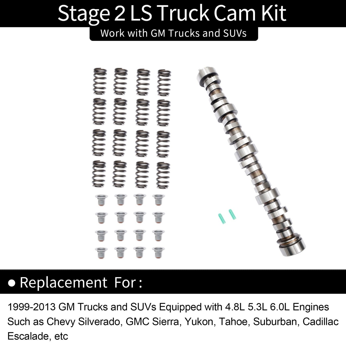 Stage 2 LS Truck Cam Kit for 1999-2013 Silverado Sierra 4.8L 5.3L 6.0L Engines