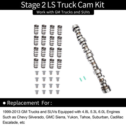 Stage 2 LS Truck Cam Kit for 1999-2013 Silverado Sierra 4.8L 5.3L 6.0L Engines