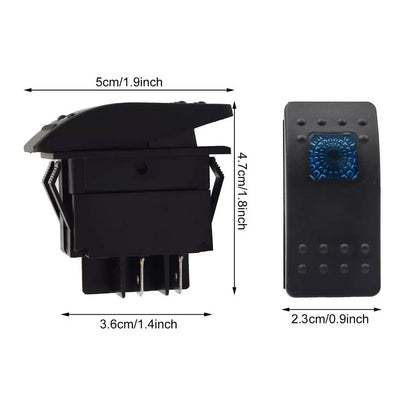 10PCS Waterproof Marine Boat Car Rocker Switch 12-24V SPST ON-OFF 4PIN Blue LED