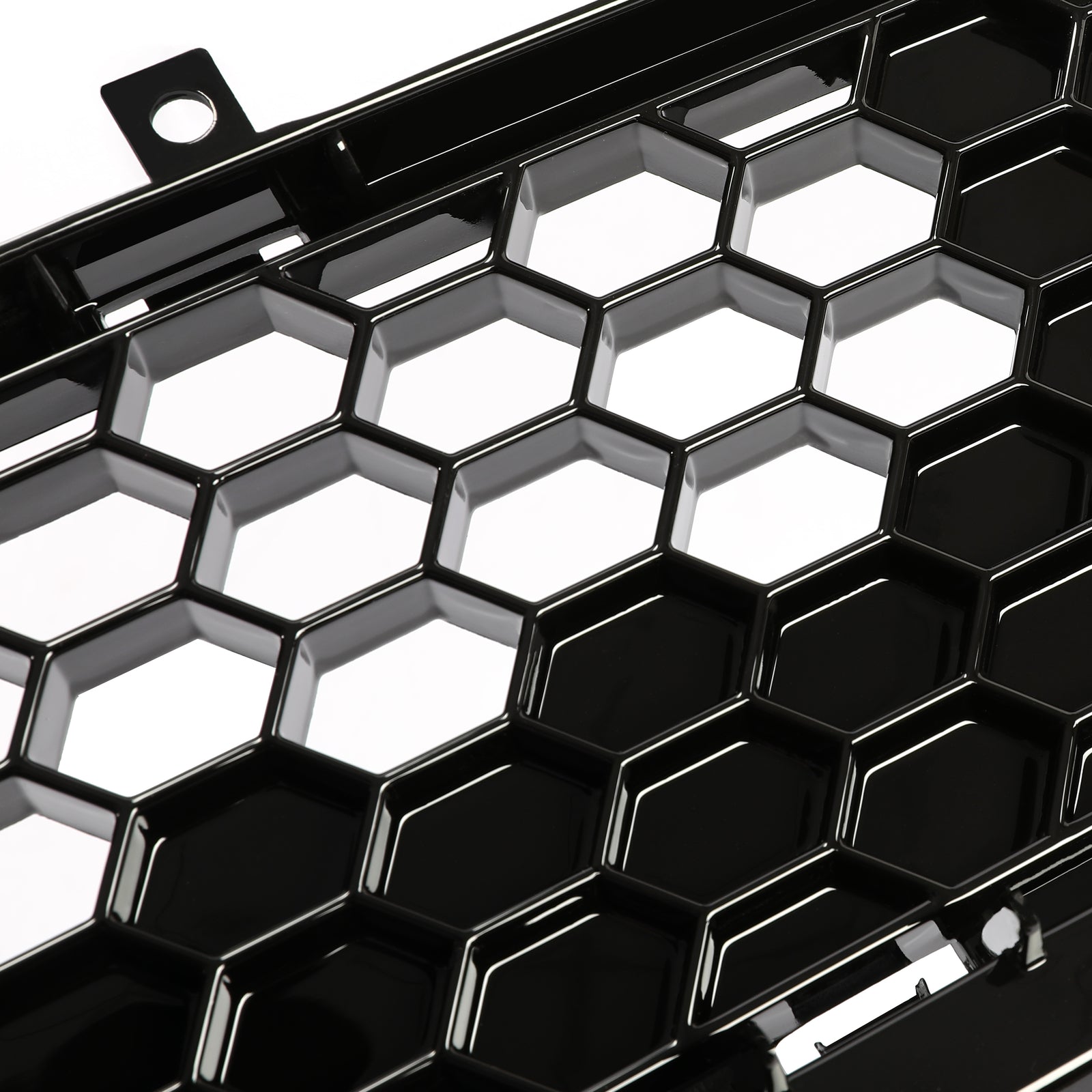 Solid Spare For 2018-2022 Ford Mustang Front Upper Grille + Lower Mesh Grill Honeycomb Black