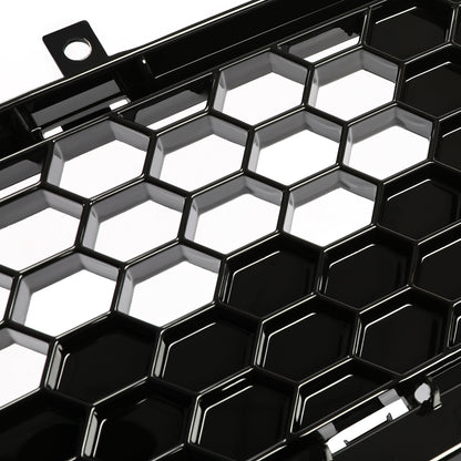 Solid Spare For 2018-2022 Ford Mustang Front Upper Grille + Lower Mesh Grill Honeycomb Black