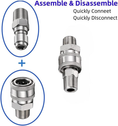 Pressure Washer Adapter Set Quick Connect Kit 5000PSI (3/8 inch quick connector)