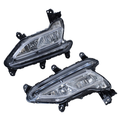 Left+Right Side Fit For 2017 2018 Hyundai Santa Fe Sport LED Fog Lights Lamps