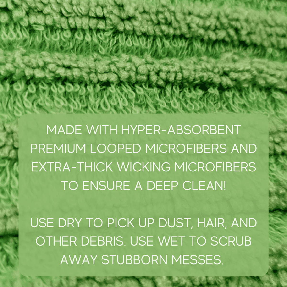 Solid Spare Clean Castle 12" Reusable Premium Microfiber Mop Pads - 12 PACK