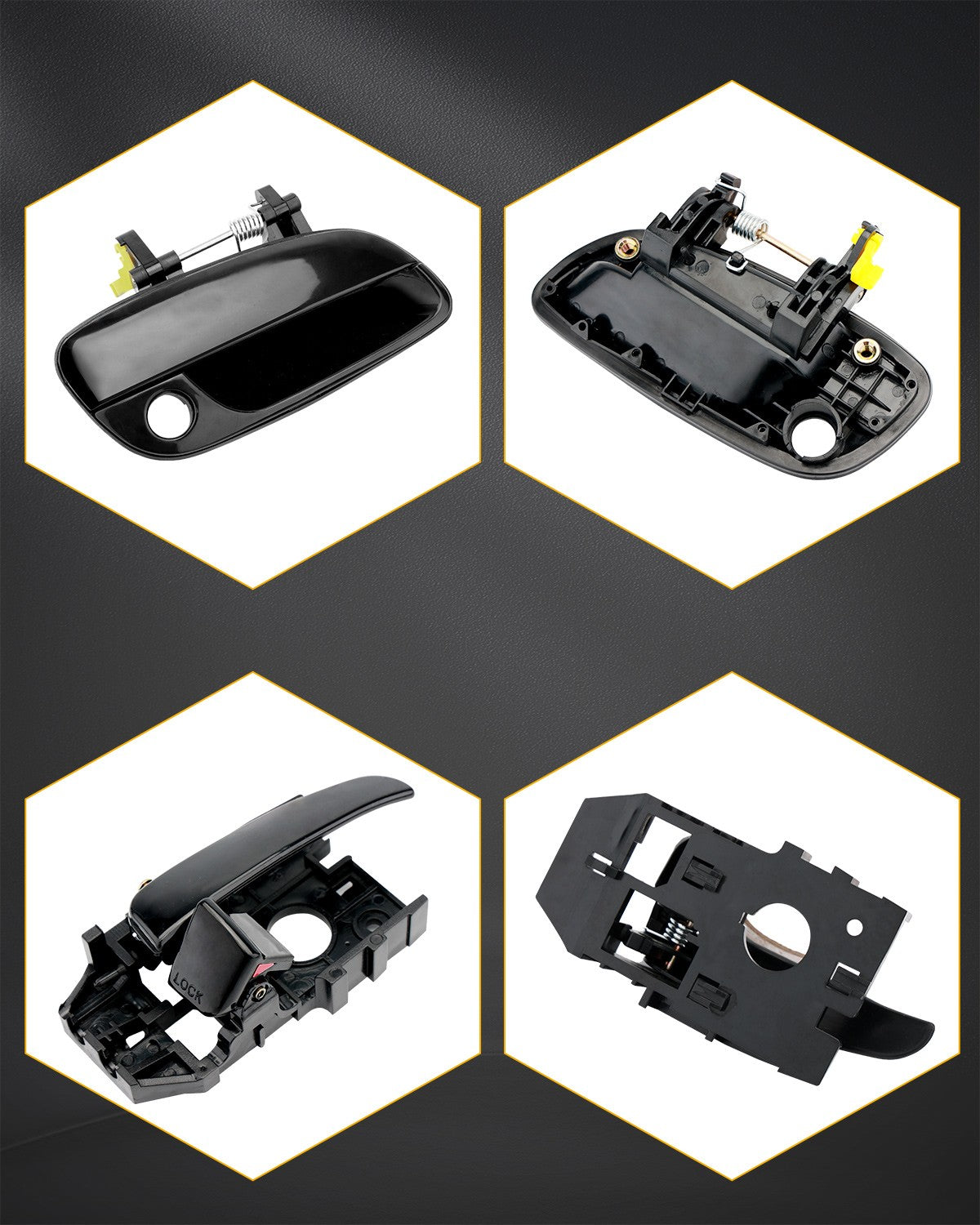 8Pcs Exterior Interior Door Handles Front & Rear Side For 01-06 Hyundai Elantra