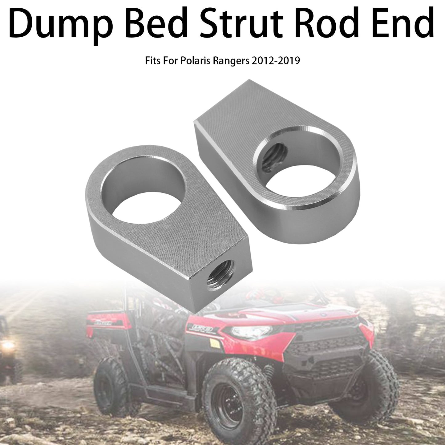 2PCS CNC Aluminum 6mm Dump Bed Strut Rod End For Polaris Rangers 2012-2019