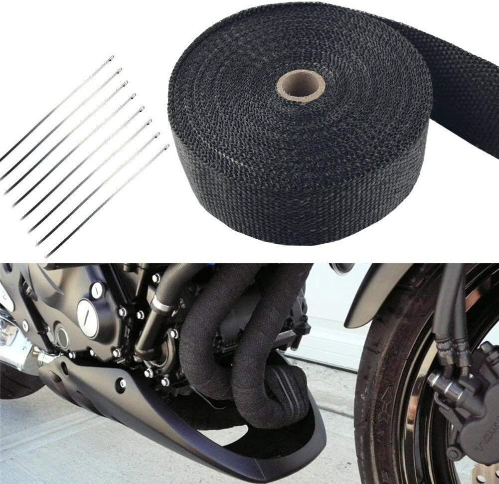 2" x 50FT Black Fiberglass Manifold Header Pipe Motorcycle Exhaust Heat Wrap