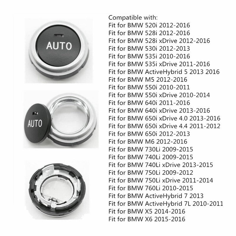 Front/Rear AC Climate Control Knob Button Cover for BMW X5 2014-18 X6 2014-2019