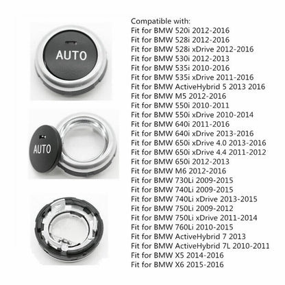 Front/Rear AC Climate Control Knob Button Cover for BMW X5 2014-18 X6 2014-2019