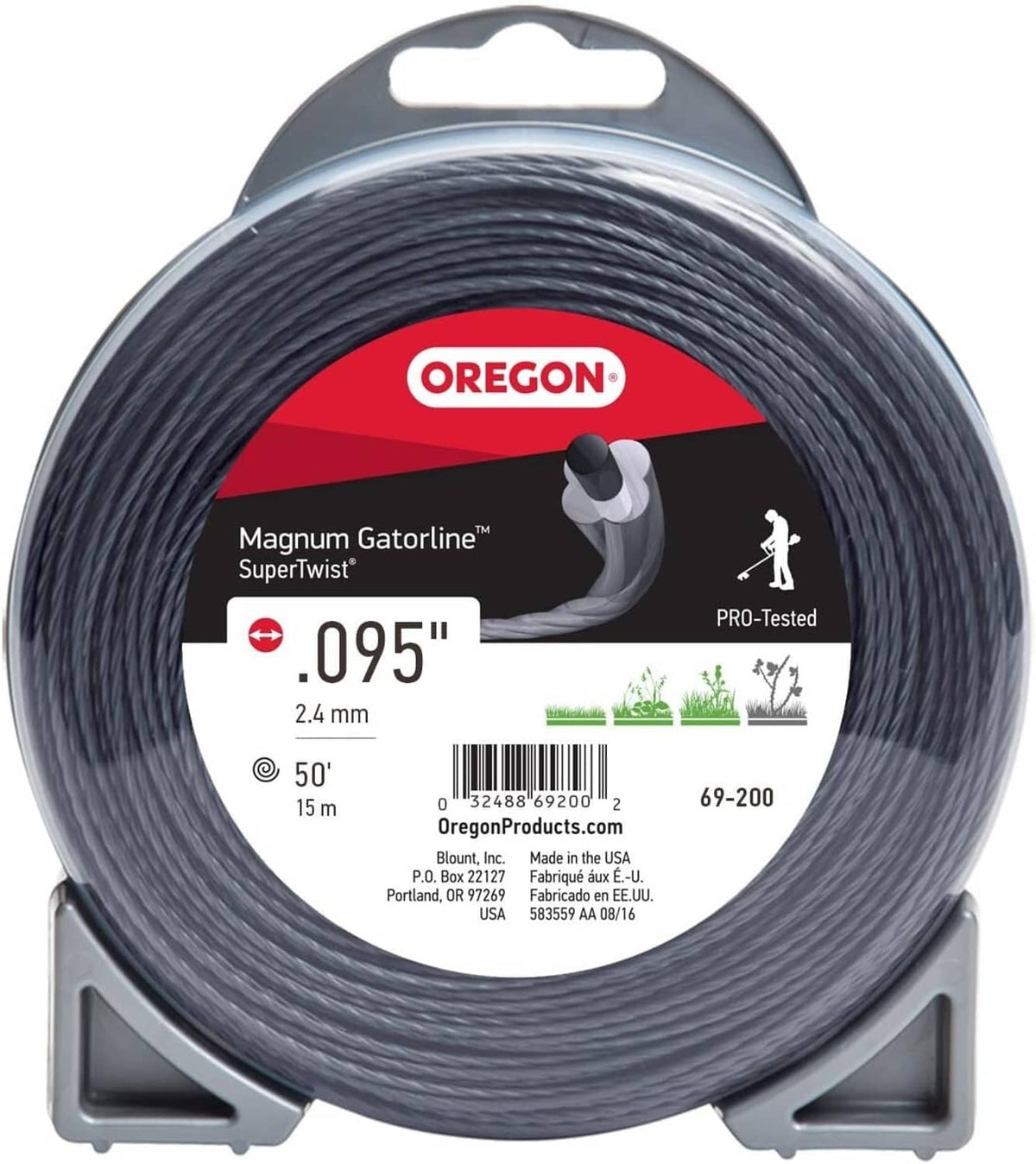 Solid Spare Oregon 69-200 Super-Twist Magnum Gatorline String Trimmer Line 50'