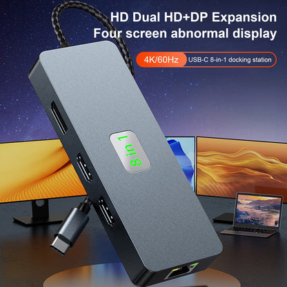 8 in 1 TYPE-C to RJ45 Gigabit USB 3.0 HDMI DP PD100W for MacBook iPad Pro 15