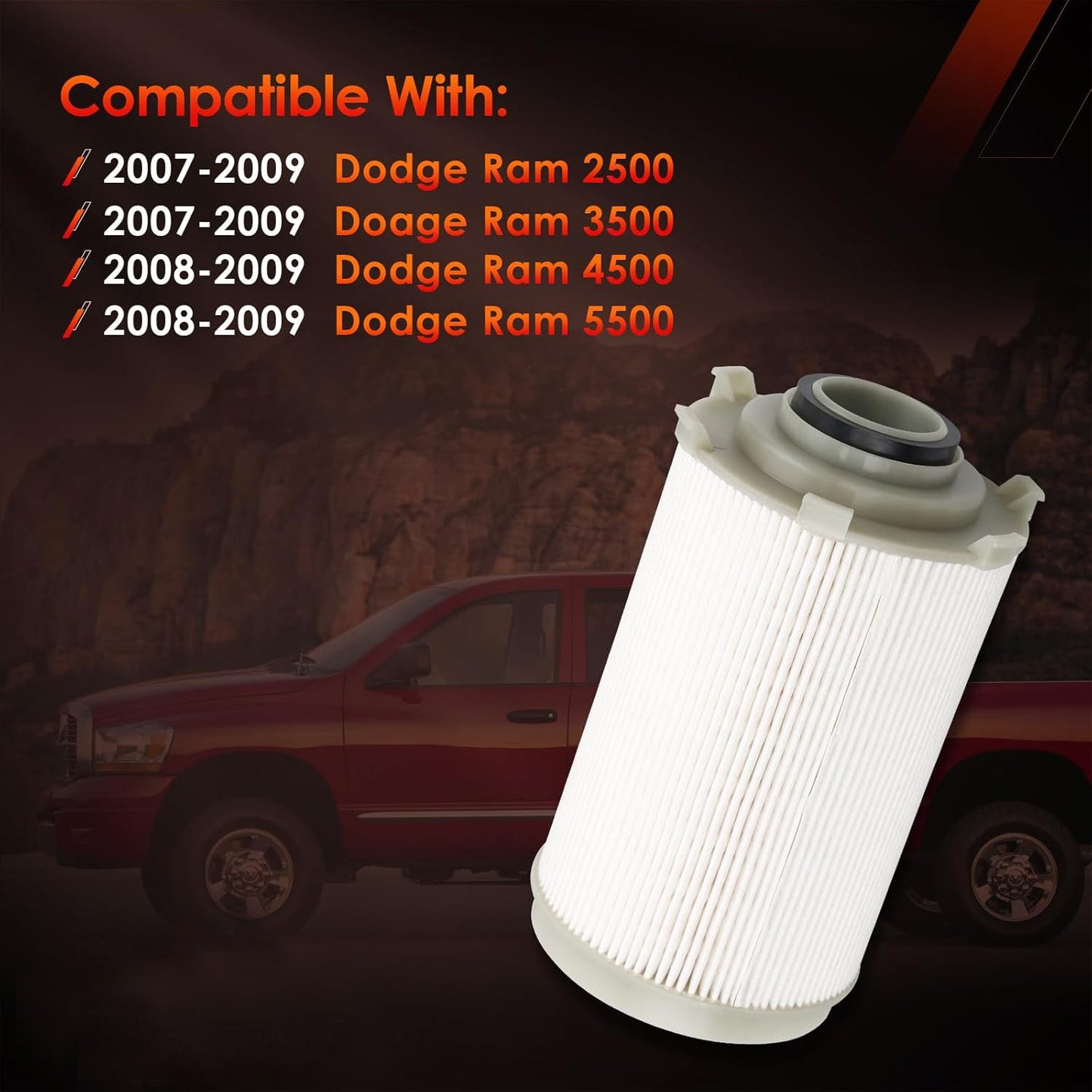 68061634AA Fuel Oil Filters For 2007-09 Dodge Ram 2500-5500 6.7L Cummins Diesel