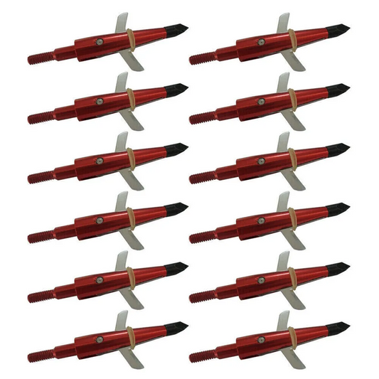 12PCS Hunting Red Killzone Broadheads 100Grain Sharpen Blade 1" Cut Archery Tips